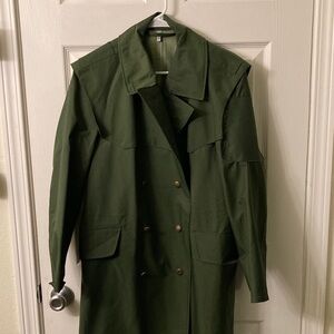 Olive Green military trench coat, German police coat